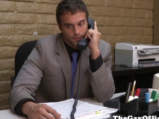 Office muscle fucked into ass before cumming