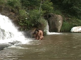 Those nudist homo twinks like to baths below waterfall