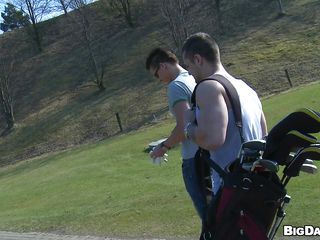 These slutty males are out in this bright sunny to to play some golf. Look their hawt bodies filled with worked out muscles. Taking every nice shots they are posing hawt positions at the camera. By the way thing going, looks like we'll watch some obscene outdoor act of those hawt shameless gays!