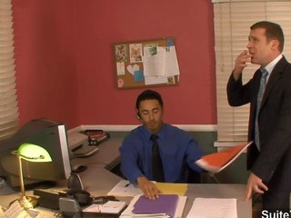 Outstanding homosexual fucking butts in the office